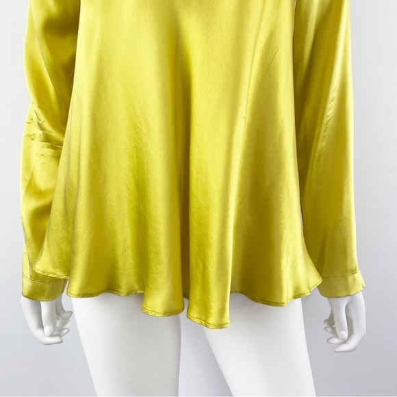 Forte Forte La Seta Chartreuse Yellow Long Sleeve Blouse 100% Silk Size 0 US XS - Picture 2 of 8